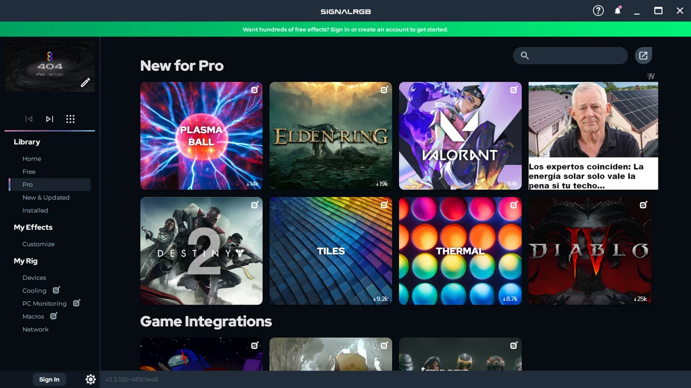 SignalRGB in-game lighting reactions for popular Windows titles