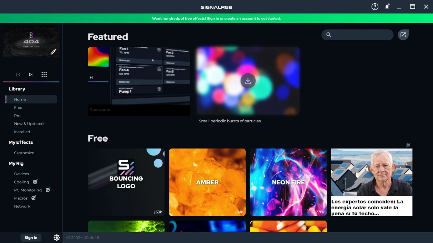 SignalRGB device hub listing mixed-brand RGB peripherals on Windows